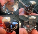 Перстень в серебре с окаменевшим деревом из Хемниц