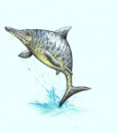 Офтальмозавр ( цвет.карандаши)