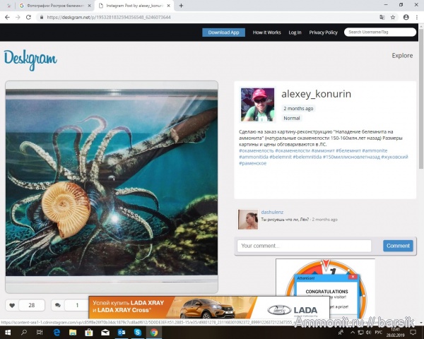 аммониты, юра, Россия, байос, Parkinsonia